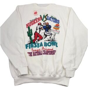 1996 Vintage Huskers Vs Gators Tostitos Fiesta Bowl White‎ Sweatshirt Never Worn